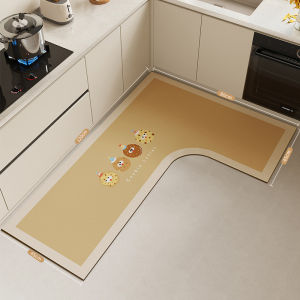 Modern Simple Grey PVC Kitchen Mat Anti-Slip Oil Resistant Water Proof Door Mat for Kitchen Home Textile Floor Rugs