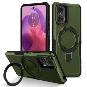 Luxury Armor Case for Moto G04 G04S G14 G22 G24 E13 E14 E32 G34 G54 G84 5G Ring Holder Slide Lens Stand Phone Cover Shockproof