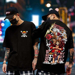 Bandai | One Piece Printed Short-sleeved T-shirt in Luffys Form for Casual and Comfortable Parent-child Outfits