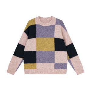 NIHAOKANONG | Áo Sweater Kẻ Ô Màu Mới Thu