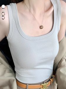 Áo Vest Không Tay Ôm Vừa Vặn Vai Rộng Mùa Hè 2024 Áo Lót Bên Trong Cho Nữ Áo Khoác Ngoài Không Tay Phong Cách Mỹ