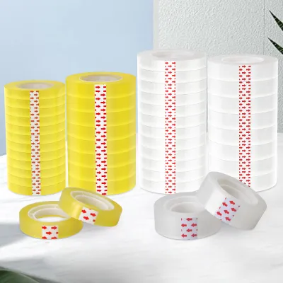 Stationery Tape White Transparent Tape Cellophane Tape DIY Packaging Tools Clear Refill Tape For Office School Home
