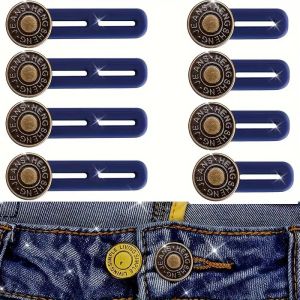 ตัวขยายเข็มขัดยีนส์แบบปรับได้ 5 ชิ้น ตัวขยายเอวสไตล์วินเทจพร้อมคลิปโลหะทนทานสำหรับผู้ชายและผู้หญิง