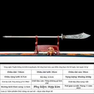 WOLK WOOK | Kiếm Diễn Xuất Guan Gong Thép Mangan Không Sắc