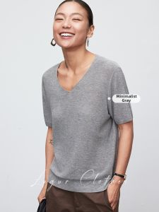 Lagur | Moisture Wicking Slim Fit V-Neck Loose Casual Gray T-Shirt