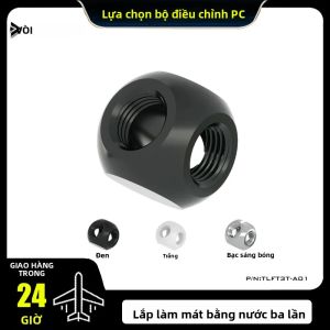 Khớp Nối Tách Ba Ngã Barrow Triple T Đầu Nối Chuyển Đổi F-F G1/4X3 Bộ Nối Làm Mát Nước Hình Khối Chữ T Với 3 Màu Đen Trắng Bạc