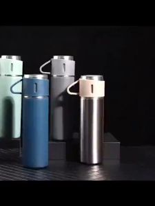 Bình Giữ Nhiệt Cao Cấp Lõi Inox 304 Tặng Kèm 2 Cốc Cách Nhiệt Làm Quà Tặng Sang Trọng - 500ML