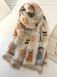 Spring Summer New Lightweight Cotton Linen Feel Womens Shawl Neck Protection Silk Scarf for Skirts Anti Aging Travel Versatile