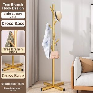 Simple Floor Coat and Hat Stand Indoor Home Clothes Hanger