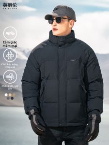 Enjeolon | Warm Thickened Stand Collar Deconstructed Split Mens Cotton Coat