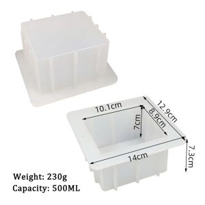1PC 500ML/1.2L Square Rectangle Silicone Soap Mold Making Box Silicon Liner DIY Handmade Loaf Craft Tool Swirled Cold Process