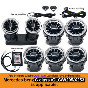 For Mercedes Benz W205 15-21 C-Class GLC X253 15-22 Turbine Nozzle Air Conditioning Ambient Lights Car Retrofit kit App Control