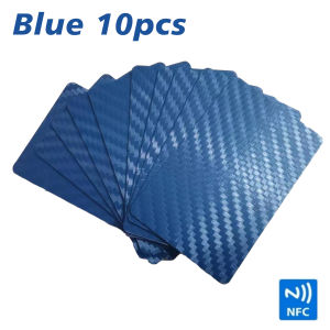 10pcs NFC Carbon Fiber Card NFC Tags 215 Chip Rewritable NFC 215 Tags NFC Clear Card Compatible Social Recognition Card