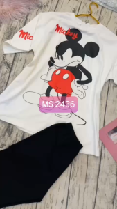MyDu Shop | Đồ Bộ MS 2436 – Lửng Thun In Hình Tay Ngắn Năng Động Thun 4 chiều