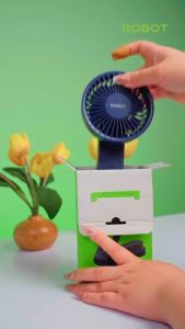 ROBOT Mini Fan Portable Kipas Angin Kecil Lipat Genggam Rechargeable 2000mAh RT-BF22S Original - Garansi 1 Tahun