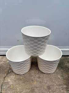 Rattan Style Plastic Plant Pot | Basket Flower Pot | Small Planter for Indoor & Outdoor Plants (D5.8 x H4.8)