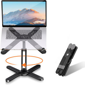Universal Aluminum Alloy Holder 360°Rotation Notebooks Foldable X-Style Stand Portable Book Tablet Bracket with Heat Dissipation