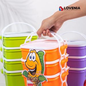 Lovenia Rantang Susun 4 Plastik / Rantang 4 Susun / Rantang Catering / Rantang Rumah Tangga