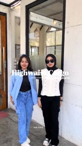 Highwaist Jeans Cargo Loose Hangover - Celana Cargo Jeans Highwaist Terbaru Vol2