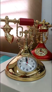 [MSIA SHIP] NOVELTY Vintage Telephone Design Alarm Clock Retro Desk Clock Classic Table Clock Living Hall Cabinet Console Table Home Interior Decor Antique Birthday Gifts Christmas Gifts Retirement Farewell Present Gifts Ideas Souvenir Gifts Shop