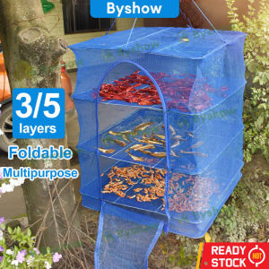 Byshow Fish Cage Dry Net Foldable Outdoor Fish Drying Rack and Hanging Shelf for Food Dehydration for Drying Fish Jerky Fruit Vegetables Pukat Ikan Masin Kering Sangkar Pengeringan Jaring Ikan Masin Kering 晒鱼干网 晾晒笼
