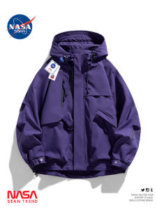 Wassup Panda American Style Outdoor Purple Jacket Mens Spring Autumn Workwear Climbing Suit Womens Outerwear Coat