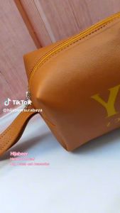 Pouch / Dompet Botega Custom Sablon 1 warna Gold di bawah 50 pcs