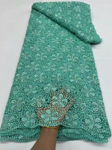 African Guipure Cord Lace Fabric High Quality 5 Yards Nigerian Water Soluble Lace Fabric For Women Wedding Sewing Party Dresses