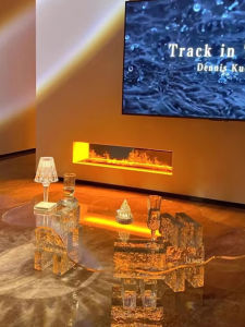 อะคริลิครูปทรงเมฆกาแฟสร้างสรรค์ โปร่งแสง โต๊ะข้างกระจกสำหรับห้องนั่งเล่นโมเดิร์นมินิมอลสไตล์ขนาดเล็กหรูหรานอร์ดิก