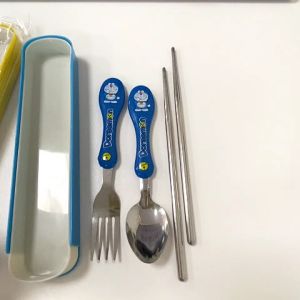 LAKOE 3in1 Sendok Garpu Sumpit Anak Set Alat Makan Anak Stainless Karakter Lucu