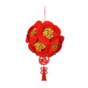 New 2025 Lucky Charm Hanging Ornament Indoor Lantern Pull String Decorations New Year Hanging Decorations Velvet Fabric Festive Supplies