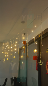 🪔Deepavali Diwali Decoration 4M LED Icicle Curtain Fairy Lights 8 Modes Diya&Ganesha Lights For Window Decor