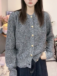 QINGNAER | French Leisure Style Vintage Loose Large Size Womens Sweater Cardigan