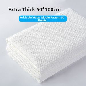 KAYOUDE | Extra Thick Pearl Pattern Disposable Towels 100 Sheets Hotel Hairdressing Salon Bath And Foot Bath Wipes Non-Woven Fabric