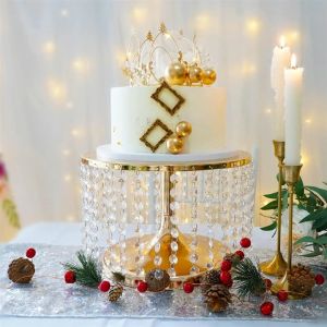 【COD】Cake Stand with Crystal Pendants and Beads Table Centerpieces for Weddings Events Party Decor D