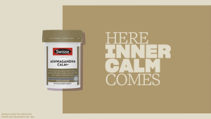 Swisse Ultiboost Ashwagandha Calm+ 60 Tablets วิตามินช่วยคลายเครียด และลดความวิตกกังวล 60 เม็ด (หมดอายุ:05 2027) [ระยะเวลาส่ง: 5-10 วัน]