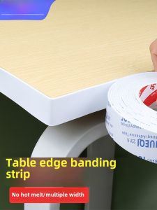 White Edge Banding Strip for Furniture Cabinet Office Desk Cover up Strip Wood Board Sealant Tape Home Decor Soft Wall Sticker
