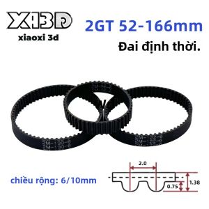 Dây Đai Đồng Bộ Cao Su Vòng Kín 2GT Chiều Rộng 6/10mm Dành Cho Máy In 3D Chu Vi GT2 52mm-166mm Chiều Dài 2M Phụ Kiện Dây Đai Truyền Động