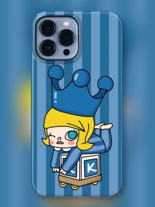 MOLLY Princess Blue Phone Case Female Style Anti-Fall Cute Cartoon Pop Art   Shell Resin Material Compatible with  15