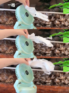 SG【ReadyStock】 Desktop Fan USB Charging Operation Foldable Auto Power Off Desktop Fan 7.5W Energy Efficient 3 Speed Settings Ambient Light Feature