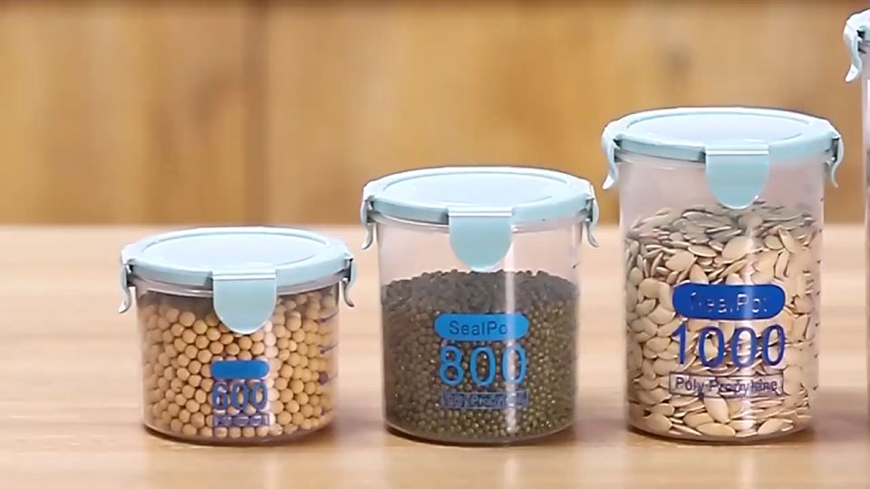 HOMEKING | Round Airtight Food Storage Container Stackable Sealed Kitchen and Pantry Organizer Transparent Box Air Tight Seal Round Plastic Fresh Pot Container Kitchen Food Storage Box Bottle Sealpot Bekas Kedap Simpanan Makanan