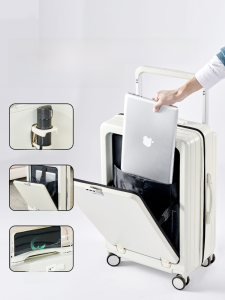 แฟชั่นอินเทรนด์ Karder โพลีเอสเตอร์เรียงรายกระเป๋าเดินทางกระเป๋าซิป Universal ล้อและรหัสผ่านล็อคสําหรับผู้ชายและผู้หญิง Neutral