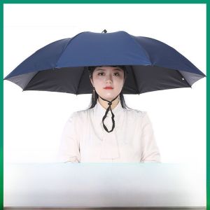 Sun Protection Fishing Umbrella Hat Large Tea Picking Hooded Rain Umbrella Headwear Home Daily Use Waterproof Moisture Proof