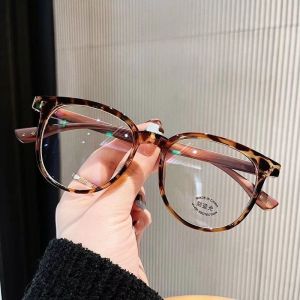 Anti Blue Light Student Glasses Korean Edition Vintage Wood Square Glasses Computer Glasses