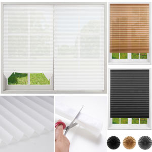 Simple Pleated Window Shades Non-Woven Fabric Self-Adhesive No Drill Blackout Curtains Living Room Bedroom Bathroom Home Decor