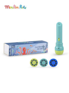Moulinroty Childrens Story Projector Lamp Flashlight Toy Educational Enlightenment Gift Luminous Toys for Kids Handheld Lantern