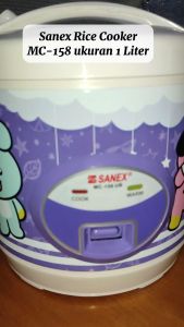 Sanex Rice Cooker MC-158 Ukuran 1 Liter / Rice Cooker Kecil / Rice Cooker Motif / Rice Cooker Komplit / Rice Coker Set / Pengukus /  Rice Cooker Mini /  Penanak Nasi / Rice Coker Murah / Rice Coker Teplon Tebel / Magic Com Ples Pengukus / Magickom/Mejikom