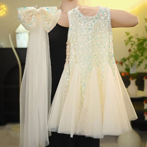 Princess Style Glitter Mesh Skirt Summer Dress for Little Girls Shiny Fairy Tale Princess Clothes Childrens Birthday Outfits