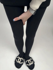 Slimming Grey Wool Blend Tights Blogger Favorite Non-Drop Thin Fleece Tight Fit HENNY RUE Brand Winter Thickened Beauty Leggings