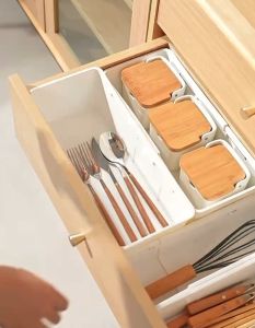 Home Signature Japanese-style Drawer Storage Box Adjustable Tableware Partition Storage Box Multifunctional Office Stationery Classification Organization Box